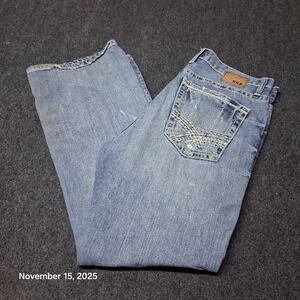 BKE Tyler Bootcut Western Blue Jeans Size 34 S 30" Inseam‎ Embroidered Relaxed